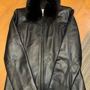 Worthington Midnight Leather Jacket with Luxe Collar